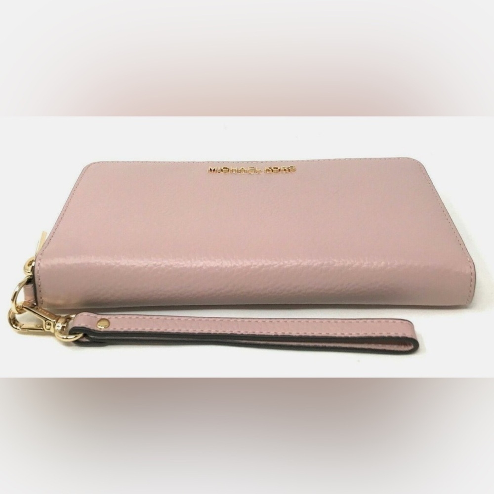 Michael Kors Light Pink Wallet Sleek Minimalist Design pebbled leather